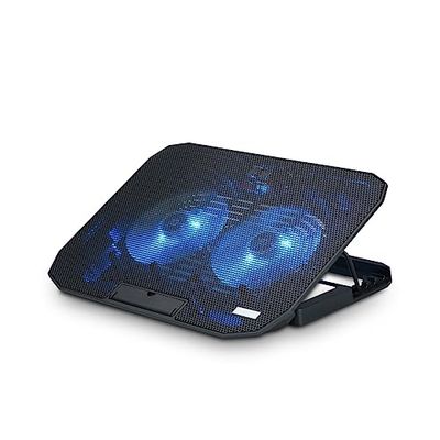 NK Base de Refroidissement Portable – Ventilateur Ordinateur Portable de 12 à 17" avec Support réglable 5 hauteurs, 2 Ventilateurs Silencieux, 2 Ports USB, Refroidissement Rapide, lumière LED Bleue