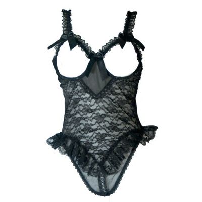 Shirley of Hollywood Number XX2497 Size 5X/6X Black Cupless Stretch Lace Teddy