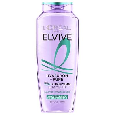L'Oréal Paris Elvive Hyaluronic Pure Hårschampo för hud och feta rötter, uttorkade längder