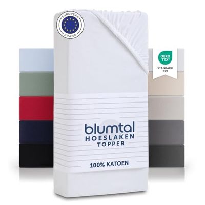 Blumtal Basics Hoeslakens Topper- Hoeslaken van 100% zacht katoen, beddengoed, wit
