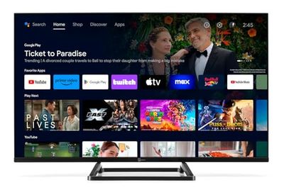 Smart TV 32" TELE System TS32FL SMG14 Android TV, DVB-T2/S2, Google Cast/Chromecast, Google Assistant, tivùsat HD, HbbTV, TV Pause, Telecomando Vocale, 12V/220V voor thuis, camper, boot