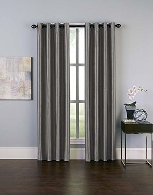 Curtainworks Curtain Panel, Polyester, Pewter, 50 x 120 in