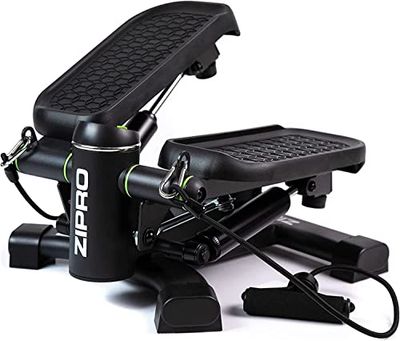 Zipro Roam Stepper mini-fitnessapparaat incl. LCD-trainingscomputer met vele functies fitnesstraining voor thuis hometrainer swingstepper voor been- en biltraining slijtvast 5942617 zwart