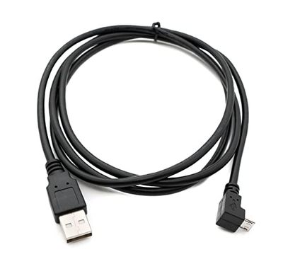 System-S Cable USB 2.0 de 150 cm, Tipo A a Micro B, Adaptador en ángulo, Color Negro