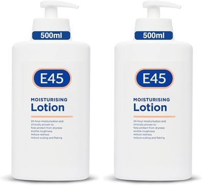 E45 Moisturising Lotion 500 ml - Dermatological Body Moisturiser Lotion - Body Lotion - Daily Moisturiser for Dry Skin & Sensitive Skin – Long-Lasting Hydration Protect from Dryness, Reduce Redness