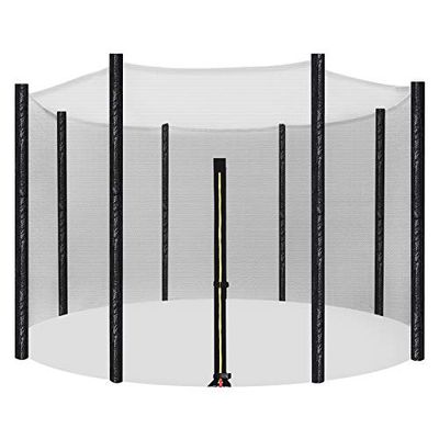 SONGMICS Veiligheidsnet voor trampoline, voor trampolines met een diameter van 366 cm, vervangend net voor 8 rechte stangen, beschermnet voor tuintrampoline, zwart STN12FT