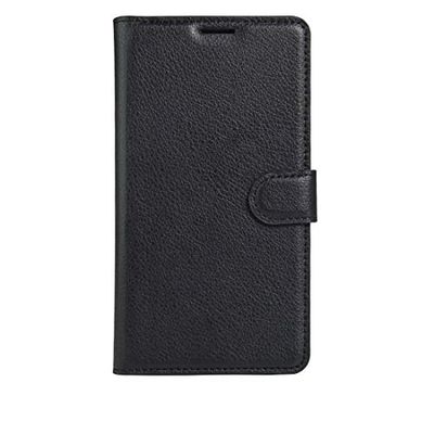 Carcasa de telefono for Galaxy J5 Prime Litchi Texture Horizontal Flip Funda de Cuero PU con Soporte y Ranuras for Tarjetas y Billetera (Negro) (Color : Negro)