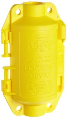 Sistema de bloqueo de enchufe, 106 mm x 78,99 mm x 185,70 mm x 78,99 mm, amarillo