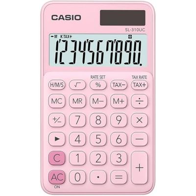 Casio SL-310UC-PK rosa fickminiräknare display: 10 sol, batteridriven (B x H x D) 70 x 8 x 118 mm
