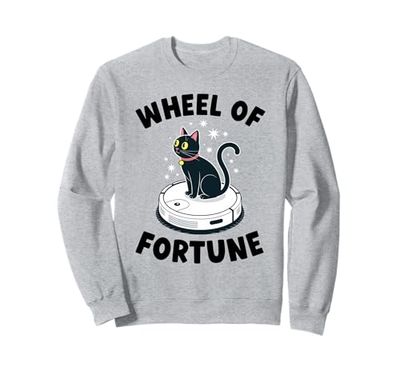 Wheel Of Fortune Cat On Robot Vacuum Cleaner Cat Sweatshirt