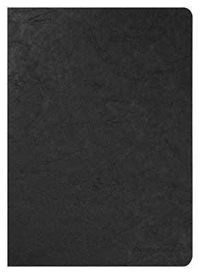 Clairefontaine 733001C - Age Bag collectie - Zwart Gehecht Schrift - A4 21x29,7 cm - 96 Pagina's met Blanco Wit Papier - 90 g - Gelamineerde Cover met Lederachtige Textuur