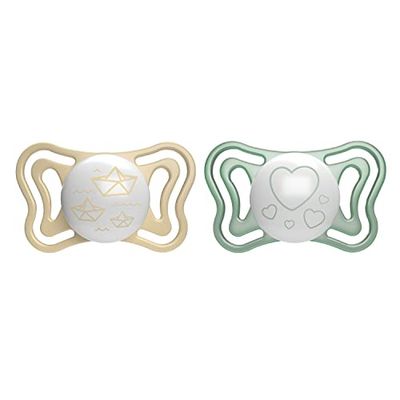 PhysioForma Light, Sucette bébé avec Tétine en Silicone 2-6 Mois, Légère et Respirante, Forme Ergonomique, Soutient la Respiration Physiologique et le bon développement de la Bouche, Neutre, 2 pièces