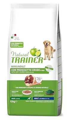 Trainer Natural Adult Maxi - Comida Seca para Perros con jamón Crudo y arroz, 12 kg