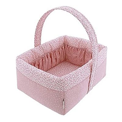 Cambrass - canastilla bebé recien nacido - cesta de almacenamiento para artículos de higiene del bebé - organizador de pañales multifuncional - Forest Rosa 22.5x29x29 cm