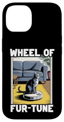 Wheel Of Fur-Tune Cat On Robot Vacuum Cleaner Cat Case for iPhone 14