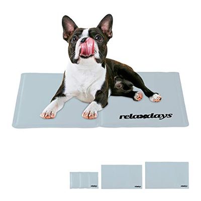 Relaxdays Tapis rafraichissant pour Chien, Auto-rafraichissant, Animaux, Couverture Froide, différentes Tailles, Gris
