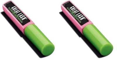 Maybelline Great Lash Volumising And Thickening Mascara, Blackest Black (Pack of 2)