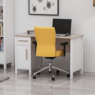 Homemania - Escritorio, aglomerado de melamina, Blanco, Madera