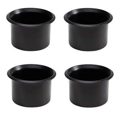 IPEA - 4 soportes para vasos empotrables de plástico para colocar en sofás, mesas, muebles, coches, caravanas, barcos - Vaso para bebidas, botellas, tazas - 12 x 9 x 6,5 cm