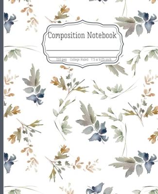 Composition Notebook College Ruled: Coquette Vintage Florals Journal for Girly Girls, Teens & Women