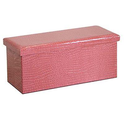 Kist van kunstleer, rood, rechthoekig, leer, groot