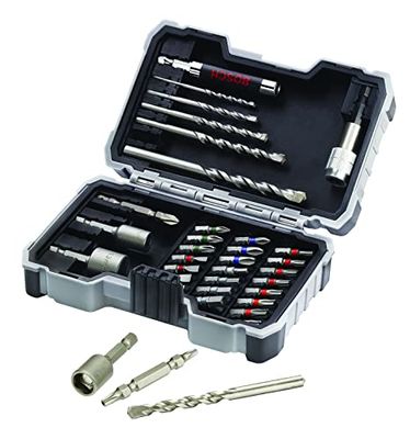Bosch Conjunto profissional de 35 unidades brocas e pontas de parafuso CYL-3 Extra Hard (Druceta, Pozidriv, T-, Hex-, TH-, S-Bit, acessórios de perfuração rotativos e aparafusadores)