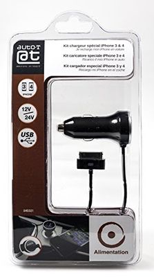 Auto T 540321 - Presa 12 V/24 V e USB, con connettore iPhone4