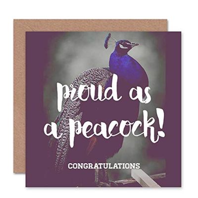 Wee Blue Coo GREETINGS CARD BIRTHDAY GIFT CONGRATULATIONS PROUD AS A PEACOCK