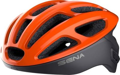 Sena R1 Casque de Vélo Connecté (Electric Tangerine, L)