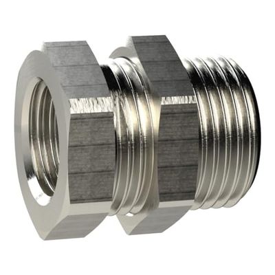 Raccord à sertir G 12 A, G 38 i, SW1 24, SW2 24, laiton nickelé, pression de travail max. 25 bars, tampon de fonctionnement. Charge maximale : 150°C