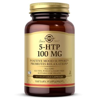 Solgar Griffonia 5-HTP Complex – Sleep and Mood Support with Valerian Root, Magnesium, and Vitamin B6 - Vegan & Gluten Free - Pack of 90