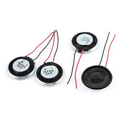 sourcingmap Métal Coque Rond Interne Magent Haut Parleur 2W 8ohm 4Pcs