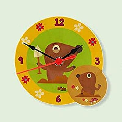 Dida - Reloj de Mesa para Niños de Madera - Topos