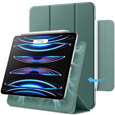 JETech Magnetische Hoes voor iPad Pro 11 Inch (2022/2021/2020/2018 Modellen) en iPad Air 5/4 10,9 Inch, Ondersteuning Pencil 2e Gen Opladen, Magnetische Bevestiging, Case (Mistige Blauw)
