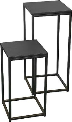 Urban Living Madison Set med 2 svarta metallslättor PM: 30 x 30 x H54cm OCH GM: 34X34XH74CM