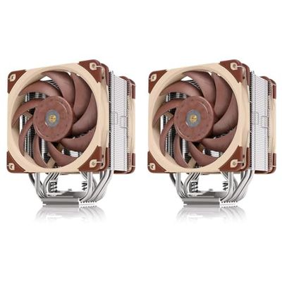 Noctua NH-U12A, Premium CPU Cooler with High-Performance Quiet NF-A12x25 PWM Fans (120mm, Brown) (Pack of 2)