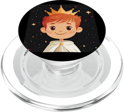 Príncipe con corona para un disfraz de gran y real PopSockets PopGrip para MagSafe