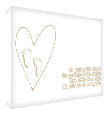Feel Good Art Diamant tio fingrar händer och fötter dekorativt block i akryl klar polerad beige 21 x 14 x 2 cm