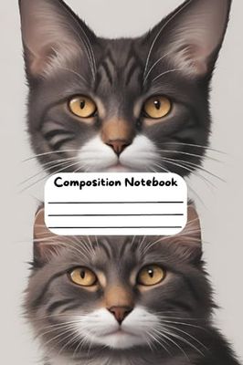 Composition Notebook: Cute Cat Composition Notebook and Diary 160 Pages, Lined Paper, Journal Writing, Cute Cat Cover, 6x9 Page Size, Gift for Anyone