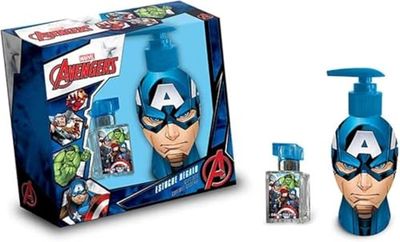 Marvel Avengers Bath Gift Set for Kids – Includes Eau de Toilette Natural Perfume (20ml), 2-in-1 Bubble Bath & Shampoo (300ml)– Safe, Gentle & Fun - Best Gift Set for Any Occasion or Daily Use