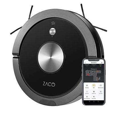 ZACO Robot aspirador y fregasuelos A9sPro WiFi, Alexa, Google, App, Aspiradora y fregadora 3en1, cámara de navegación y mapeo, Aspiradores para suelos duros, parquet, alfombras, pelos de mascotas