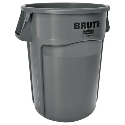 Rubbermaid Commercial Products FG264360GRAY Brute Conteneur avec canaux de ventilation (166,5 l) – Noir, Gris, 1