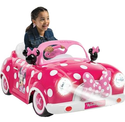 Minnie Mouse Elektrische Kinderauto Voor Meisjes - 6v Auto op Batterijen - Roze - 3+ Jaar - Werkende Autolampen en Geluiden