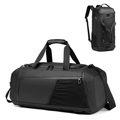 Borsone da palestra impermeabile sportivo borsone da viaggio borsa da weekend per uomo donna borsa da notte con scomparto per scarpe, Nero, Borsa da palestra alla moda, business, weekender