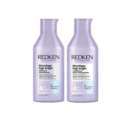 REDKEN Blondage High Bright, Shampoo & Conditioner Duo Set, For Darkened And Dulling Blonde Hair, 300 ml