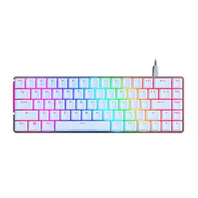 ASUS ROG Falchion Ace White - 65% trådbundet mekaniskt gamingtangentbord, touch-sidoyta, dubbel USB-C, PC-skydd, Cherry MX-brytare och 400 timmars batteritid, Aura Sync