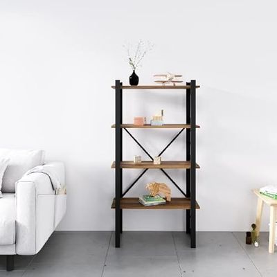 Homemania BSHELF-14 Bubble Bookstore - Vägghylla, Kontor, Vardagsrum - Svart i metall, Trä, 70 x 35 x 150 cm