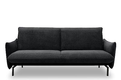 DOMO. collection Convertible Salta 2 Places avec Fonction Bois Canapé, lit d'invité, Surface de Couchage 200 x 120 cm métal, Noir, 230x95 cm