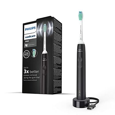 Philips Sonicare Spazzolino Elettrico Sonico Serie 3100, Nero (modello HX3671/14)