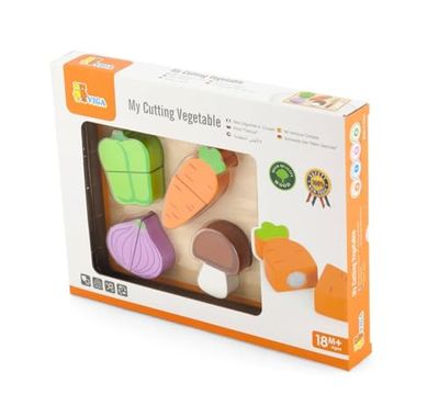 Viga Toys - 50979 - Jeu D'imitation - Cuisine - Plateau De Légumes À Couper - Encastrement